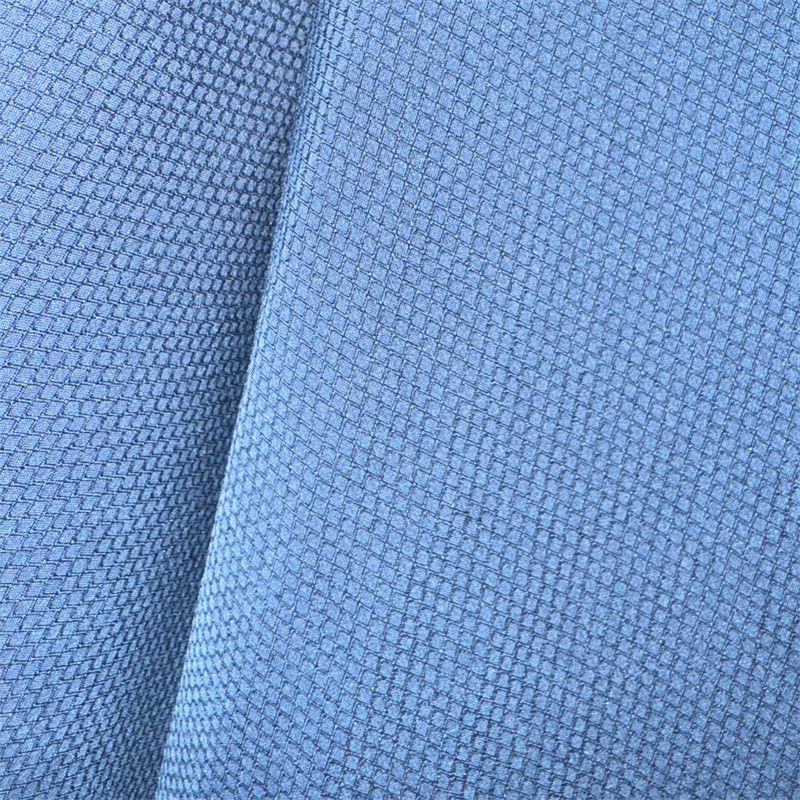 Geri dönüştürülmüş Premium Polyester Double Yarn Warp Stretch Diamond Plaid Fabric 75D+40D*75D+40D 145GSM